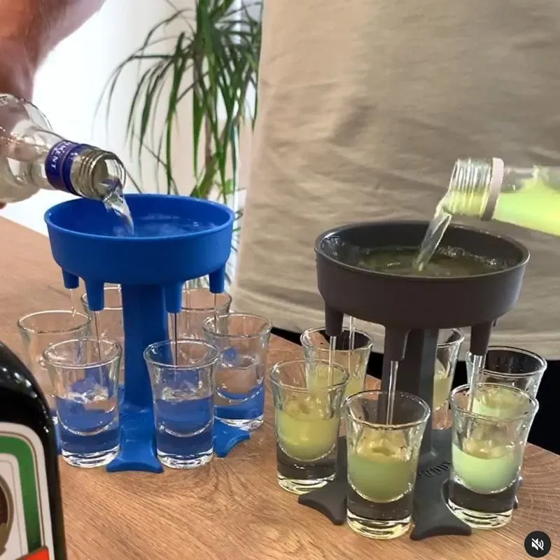 6 Dispensador de vino de vaso de chupito Portador Caddy Dispensador de  licor Fiesta Bebida Juegos de beber Bar Cóctel Vino Herramienta de llenado  ...