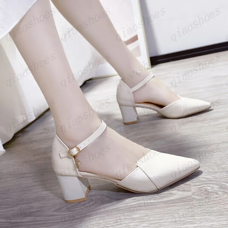 2021 34-40 Woman Shoes Genuine Leather inside Low Heels Women Pumps Stiletto Women`s Work shoe Pointed Toe Wedding Shoes