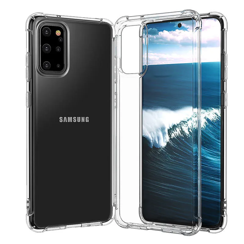 Samsung Galaxy S22 Plus S21 S20 FE 5G Note 20 Pro Ultra A82 F52ケースの1.5mm透明な柔らかいTPUケース