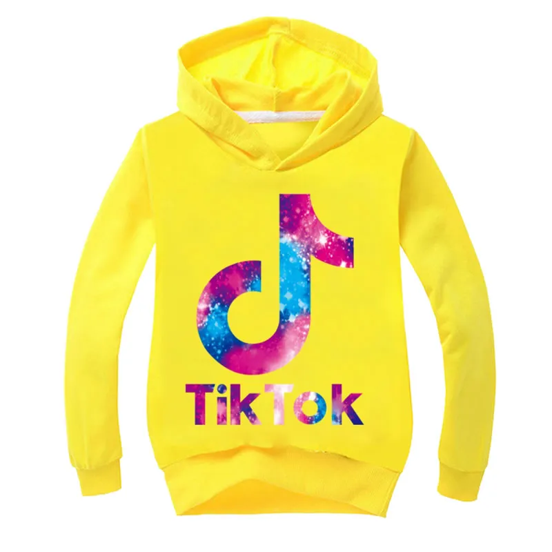 Bahar sonbahar tiktok sweatshirt için büyük erkek kız giysileri moda çocuklar kapşonlu baskı pamuk hoodies çocuk tik tok gündelik spor t shi8739086