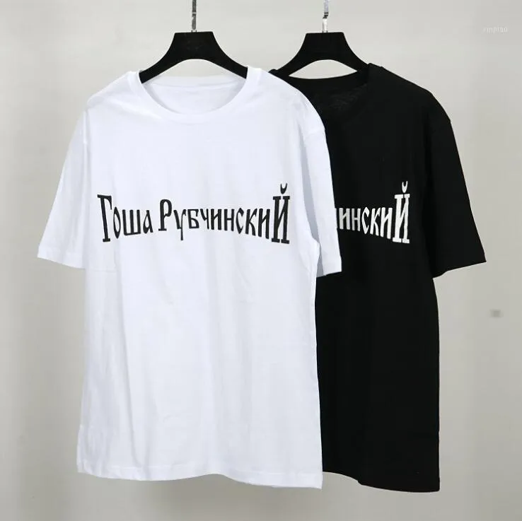 Męskie koszulki drukarskie Tee Gosha Crew Neck Summer T-shirt Czarny Biały Krótki Rękaw Dorywczo Rozmiar S-3XL1