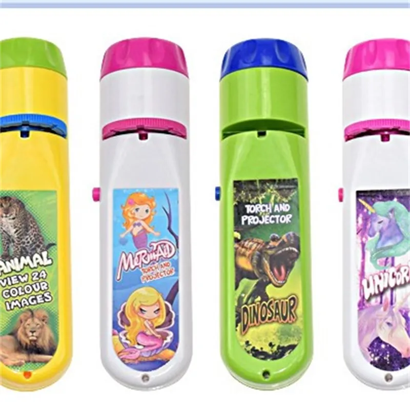 Children Lampe de poche Jouets Jouets Mignon Modèle PROJECTEURS CLAIS GARÇONS FILLES FILLES Licorne Torche d'animaux ABS Durée focale réglable 7 9CH M2