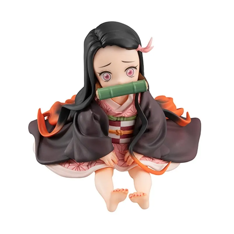 Demon Slayer Kimetsu Nej Yaiba Nezuko Figur Modell Toy Anime Demon Slayer Figur Nezuko Söt leksaker 65mm LJ201027