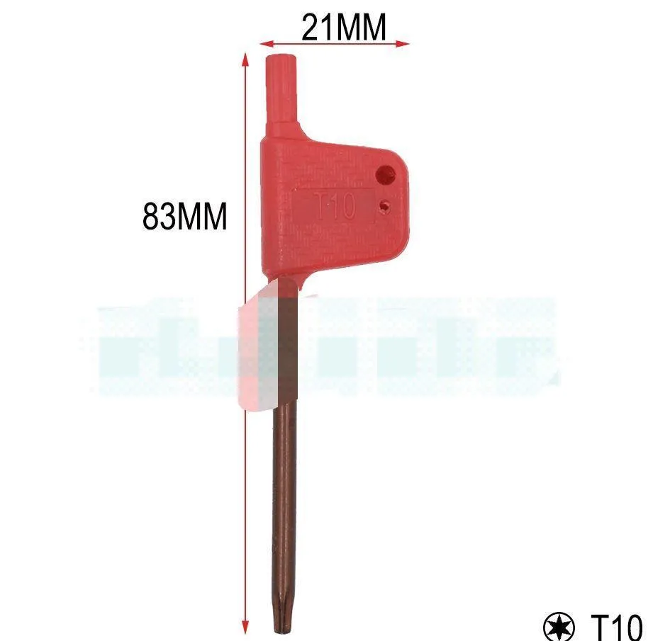 2020 t6 t7 t8 t9 t10 t15 t20 torx screwdriver spanner key small red flag screw drivers tools 200pcs/lot