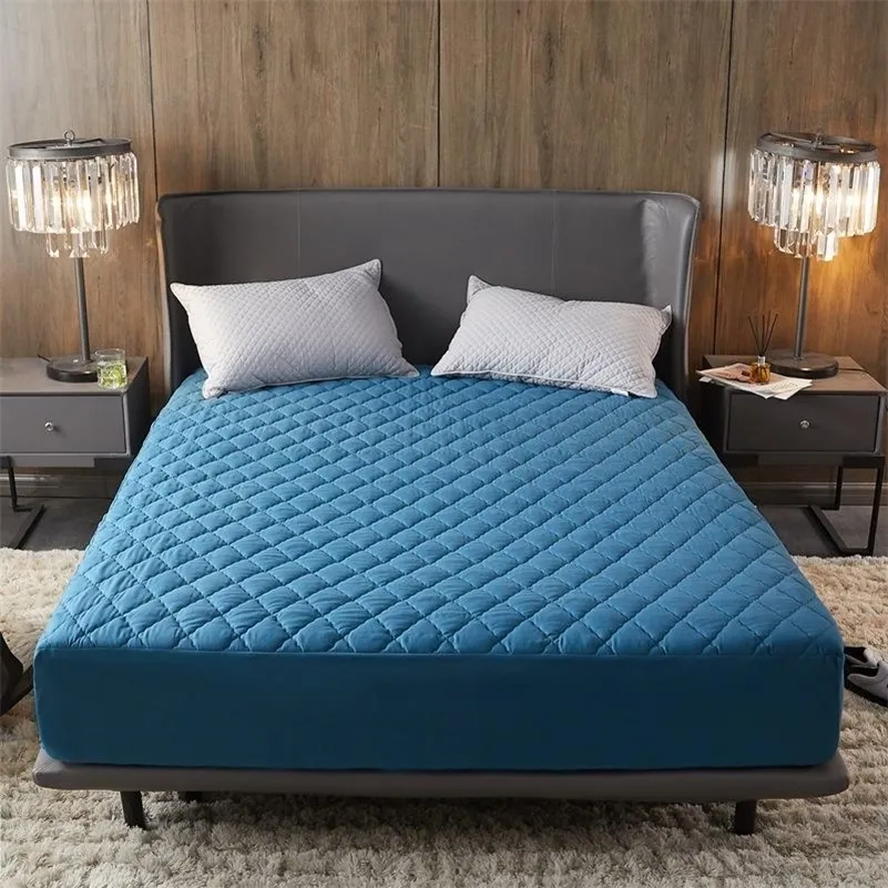 Couverture de lit imperméable matelassée matelassée de remplissage protecteur de matelas queen size protege matelas bleu couleur matelas couvre150 * 200 201218