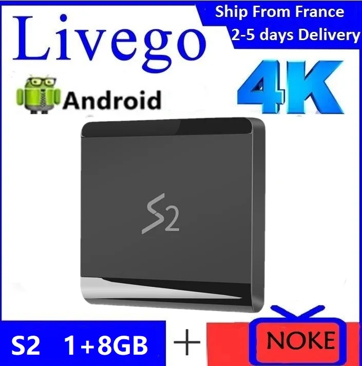 Código D'Abonnement de 12 Mois et Lectreur Multimédia S2 Android 1 + 8 Go Décodeur Amlogic S905W Quad Core Expédié Depuis La France