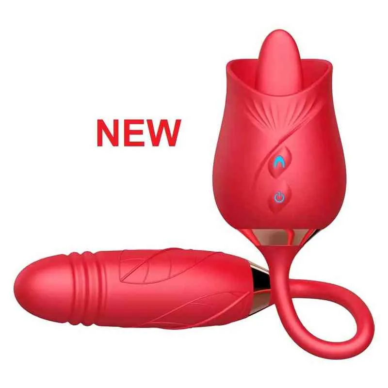 NXY Vibratoren Dritte Generation Spielzeug Sex Frauen Spielzeug 2 In 1 Erwachsene Klitoris Sexy Neue Dildo Thrusting Zunge Zauberstab Sexuell Mit Rose Saugen Vibrator 0105