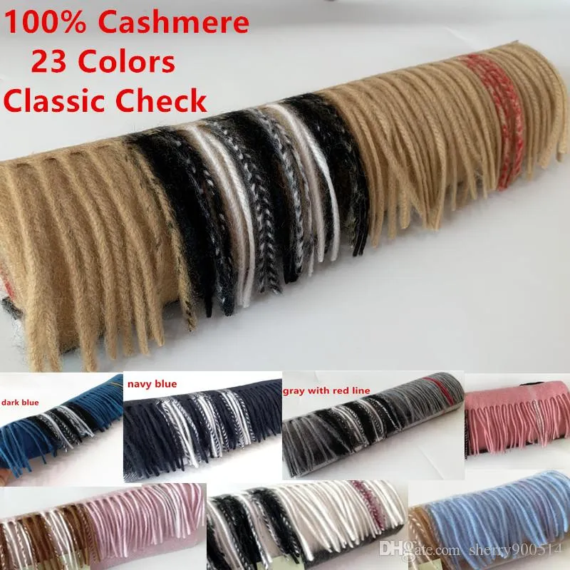 Hediye 2020 Moda Kış Unisex Erkekler Kadınlar Için 100% Kaşmir Eşarp Büyük Klasik Çek Blanket Scarfs Pashmina Tasarımcı Şallar ve Atkılar