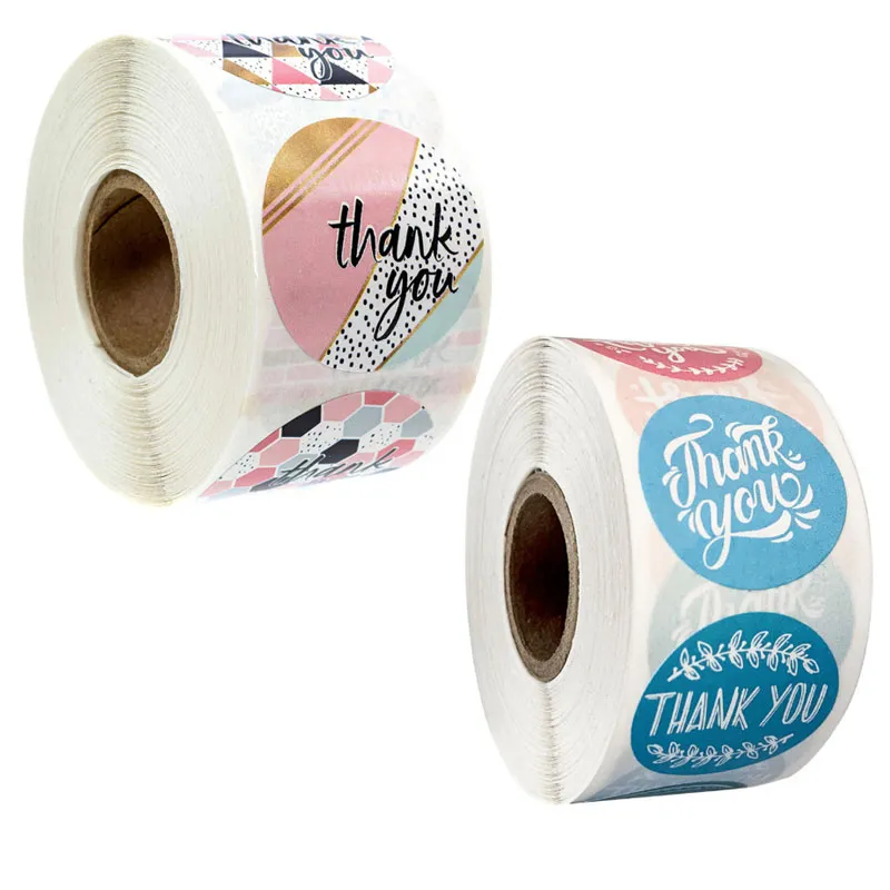 500 stks 1 inch dank u label zelfklevende stickers DIY geschenkdoos decoratie taart bakken tas pakket envelop decor
