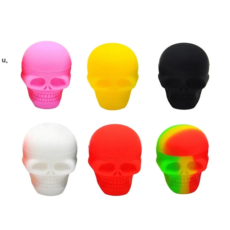 3ml Skull Silicone Wax concentrate oil container jar for Slick butane oils Dab waxs jar recipiente de silicona RRA11161