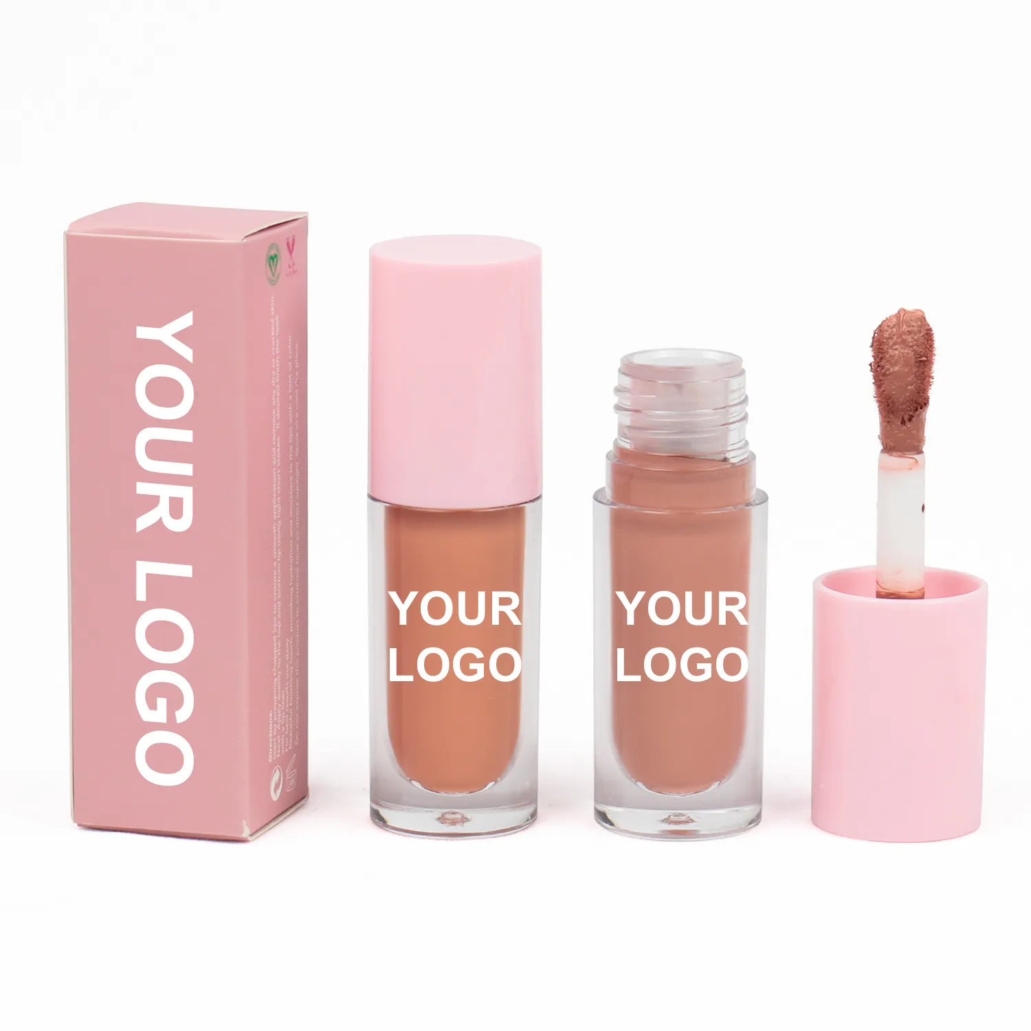 Lucidalabbra Velvet Matte Shiny lucidalabbra idratante impermeabile multicolore Round Tube Smooth Pink Lipgloss