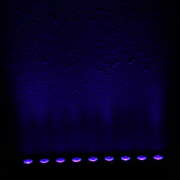 Sıcak Satış AC100V-240 V 260 W UV 9-LED Uzaktan Kumandalı / Otomatik / Ses / DMX Mor Işık DJ Düğün Parti Sahne Işık Siyah