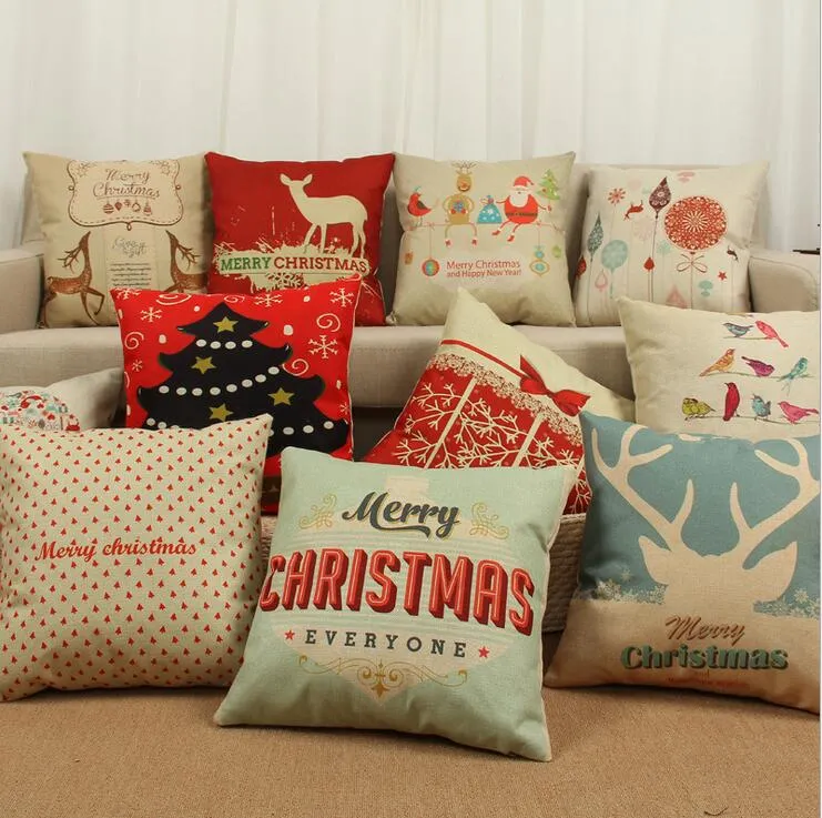 Pościel Poduszki Christmas Cude Case Pillow Case Pokrywa Wesołych Chridmas Drukowana Poduszka Pokrywa Cartoon Home Textiles Lsk2043
