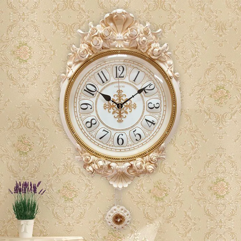 Настенные часы старинные северные часы мода творчество бесшумное роскошь стекло пасторальный оролог да парэте украшения дома 60WCC