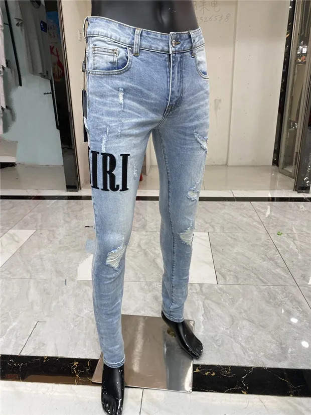 SS neues Design Luxus Herren Designer lässig hohe Qualität Slimleg Jeans berühmte Marke Reißverschluss Designer Slim Skinny Jeans Hip h255i