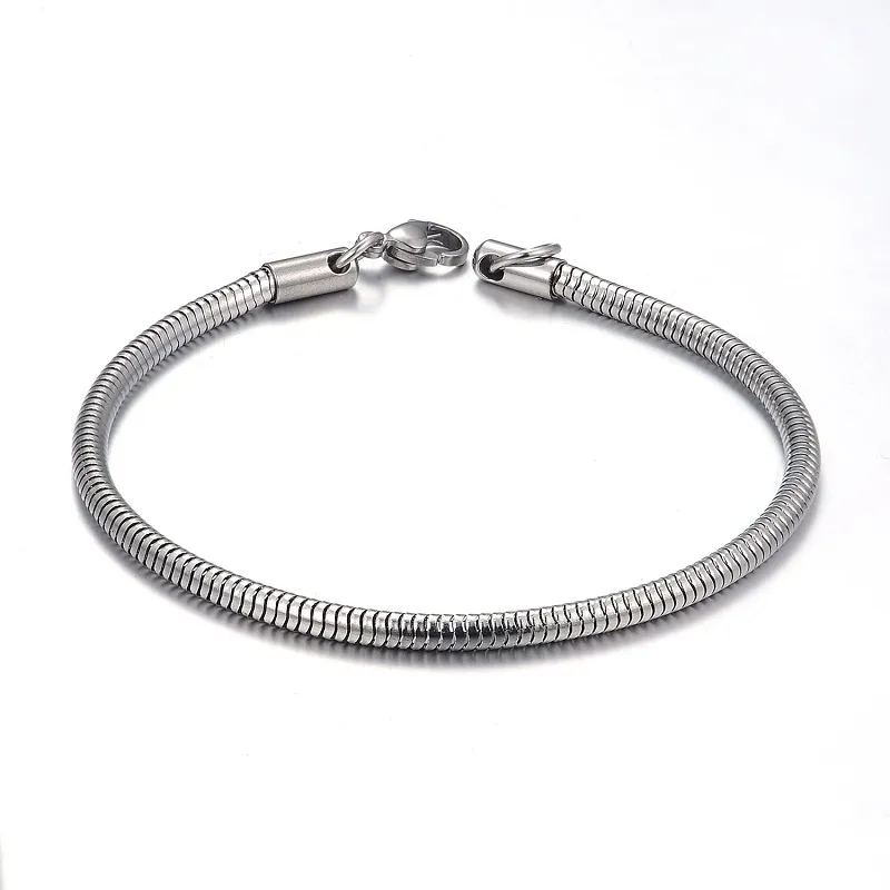 Hip Hop 3 MM Serpent Chaîne Bracelets Lien Bracelet En Acier Inoxydable Déclaration Bijoux Accessoire Punk Bracelet pour Femmes Hommes Cadeau De Noël