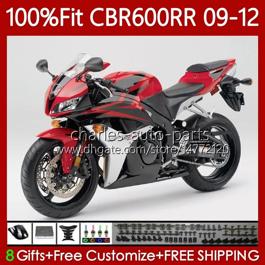 OEM Fairings For HONDA CBR 600 CBR600 RR CC F5 2009 2010 2011 2012 Body Red black 69No.84 CBR 600F5 600RR 600CC 2009-2012 CBR600RR 09 10 11 12 Injection mold Bodywork