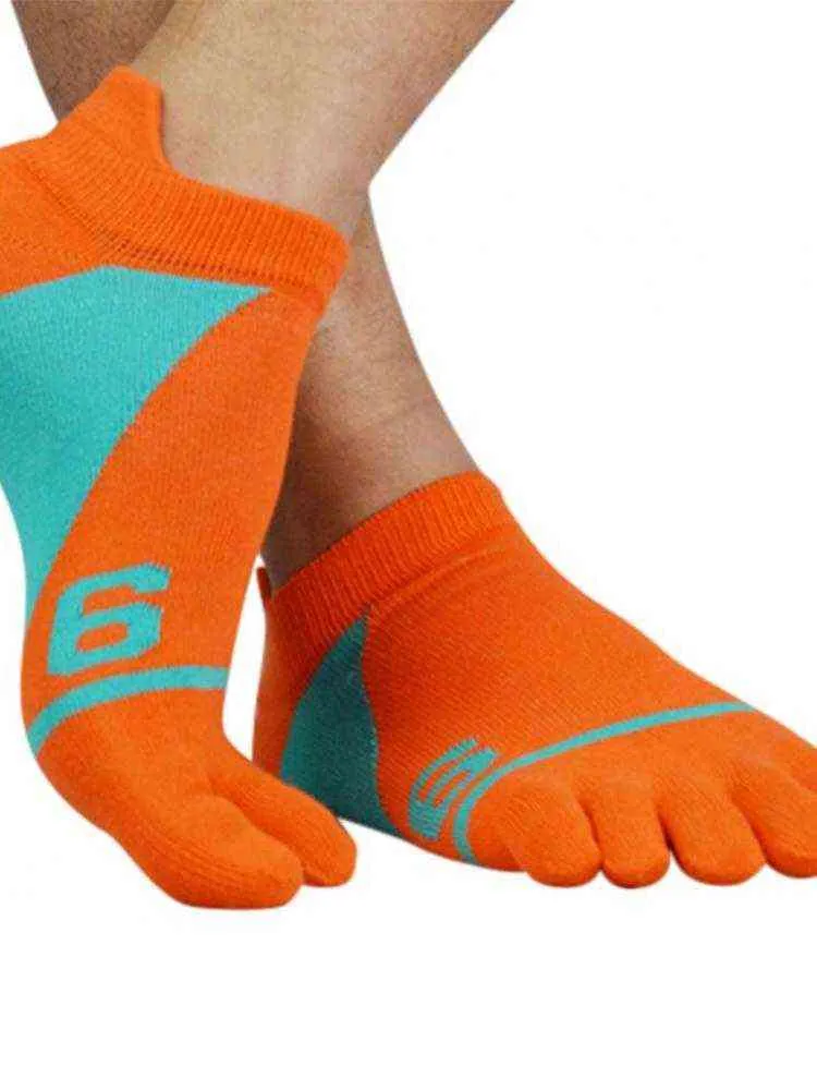 5 pares de calcetines de algodón con cinco dedos para hombre, fútbol, transpirables, deportivos, punta abierta, cómodos, calcetines cortos absorbentes de humedad Y1222