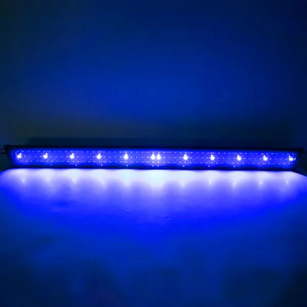 24W 156 LED Aquarium Lights Full Spectrum Water Lamp 47.2inch Black US Standard Lights Lämpliga för 47.2-55.1 tum lång