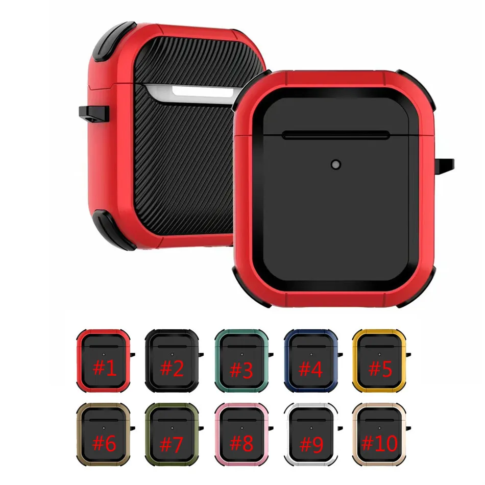 For Airpods 1 2 Airpod Air Pods Charger Box Earphone Armor Case 360 Full Coverage Military Extreme Heavy Duty Protective Shockproof Cover