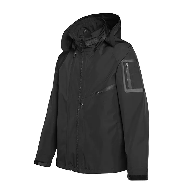SILENSTORM Men's Black Waterproof leather jacket with SILENSTORM Men's Black Waterproof leather jacket with