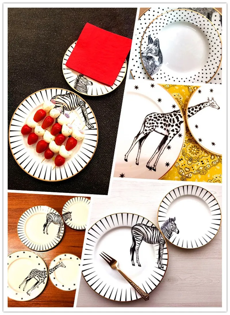 Ceramic Animal Pattern Plates Set 6 & 8 Inch... From Dou08, $16.51 ...