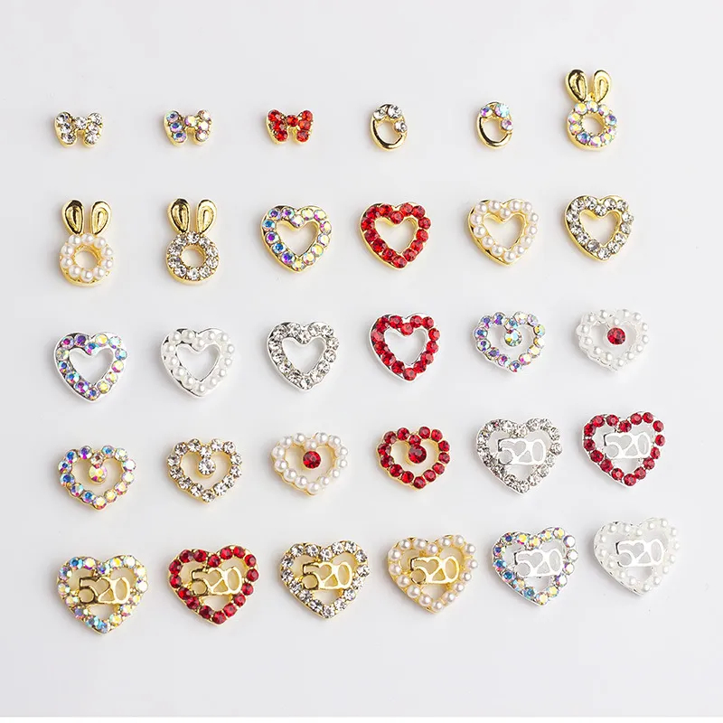 Tamax NAR005 30 styles 3D Colorful Round Oval Heart Charm Ornaments Nail Art Rhinestones Decoration DIY Nail Tips Accessories