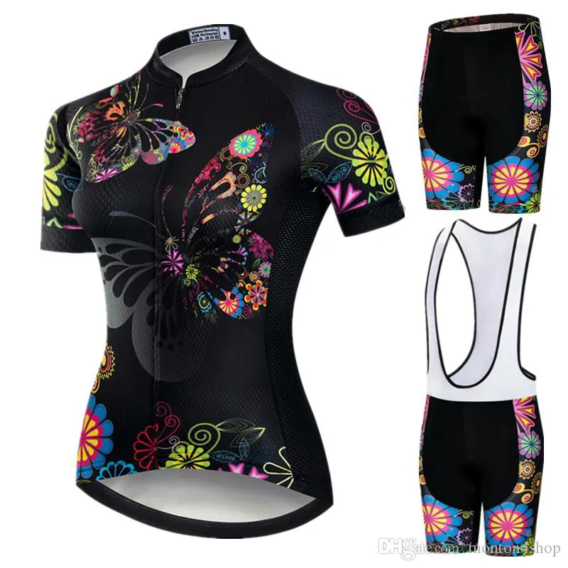 Butterfly 2024 Pro Cycling Jersey Set Women ProTeam Mountain Bike Clothes Anti-UV Bicycle Wear Short Sleeve Cycling Clothing