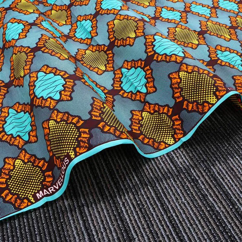 Ankara Afrikanischer Stoff aus 100 % Polyester-Wachs mit 3D-Blumendrucken, Binta, echtes Wachs, hohe Qualität, 6 Yards, afrikanischer Stoff für Party, Kleid285A