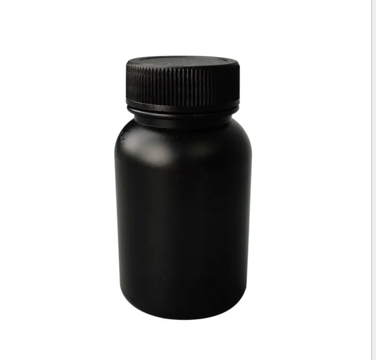 2020 250ml HDPE Bottle, Pill Bottle, Plastic Bottles, Black Color Powder Containers, Solid Bottles Screw Caps With Inner Lids