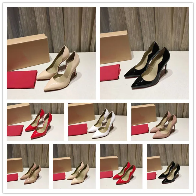 Chaussures de luxe à talons aiguilles noires pour femmes, chaussures habillées de soirée de mariage, chaussures habillées avec boîte, taille 34-42