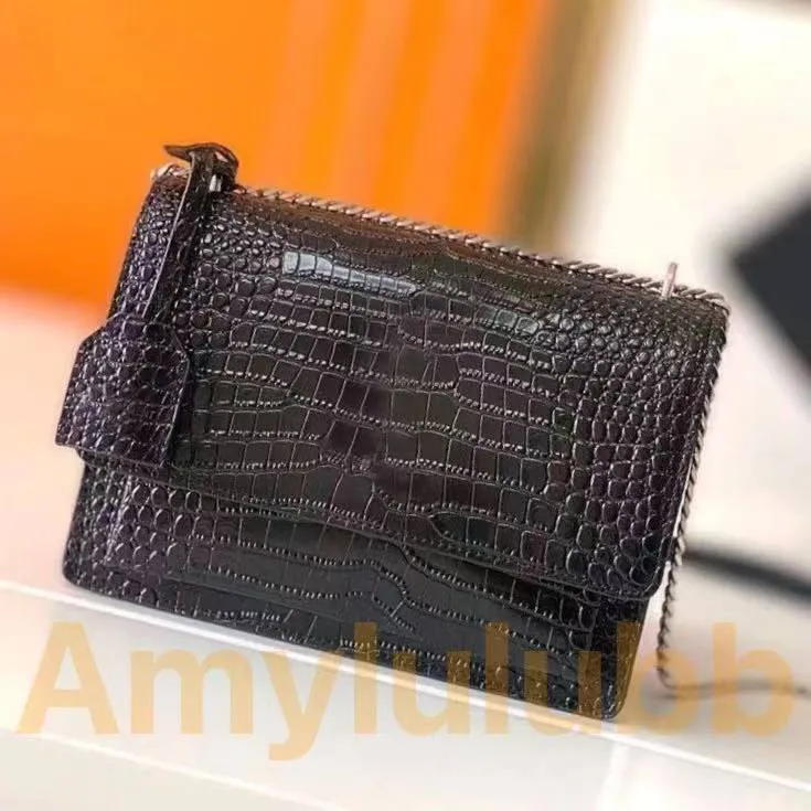 Torby Torebki Sunset Designer Torby Kobiety Torebka Ramię Moda Aligator Satchel Prawdziwej Skóry Wzór Krokodyla