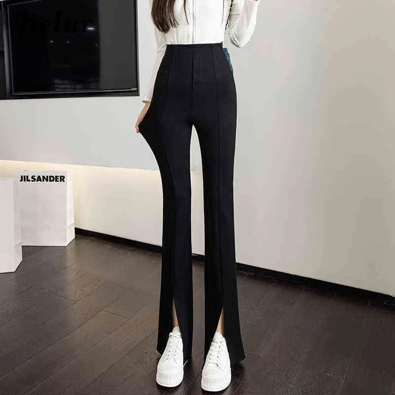 Jielur Split Zipper Button Trousers Korean Fashion Casual Office Lady Black  Flare Pants Female High Waist Long S XL 220325 From 17,14 €