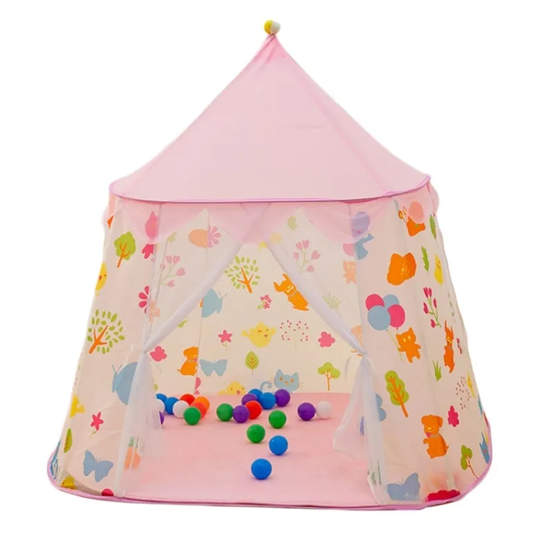 Draagbare Kinderen Baby Tent Speelgoed Ball Pool Princess Girl's Castle Play House Kids Small House Folding Speeltent Baby Beach Tent LJ200923
