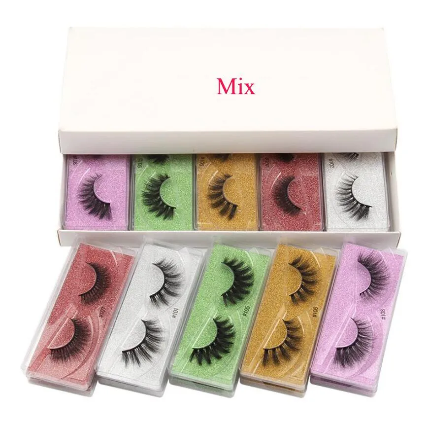 3D Mink Eyelashes 10 styles Eye makeup Mink False lashes Soft Natural Thick Fake Eyelashes 3D Eye Lashes Extension Beauty Tools DHL