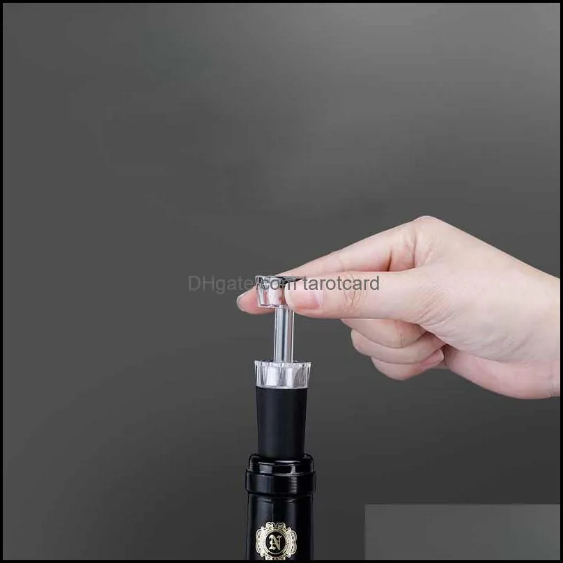 Barware Kitchen Dining Bar Home Garden Drop Delivery 2021 Red Wine Champagne Bottle Preserver Air Pump Vacuum Sealed Saver Retain