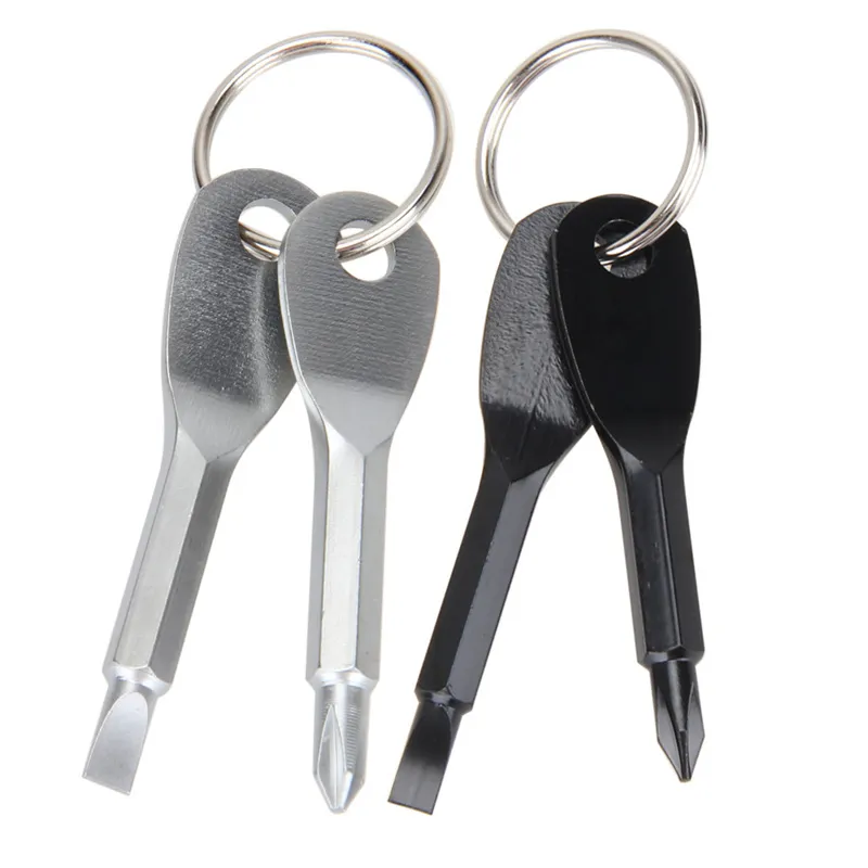 스크류 드라이버 Keychain 야외 포켓 미니 드라이버 세트 키 링 슬롯 된 핸드 펜던트 도구 WQ483-WLL