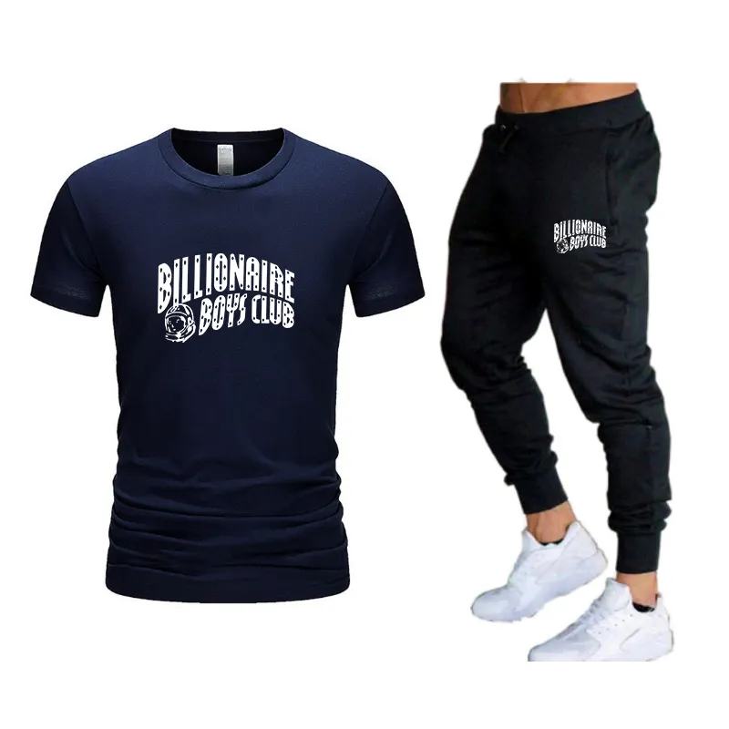 2023 masculino casual verão camisetas de grife agasalhos masculinos camiseta + calça conjunto fitness camiseta de algodão jogger roupas masculinas moletom calça de moletom