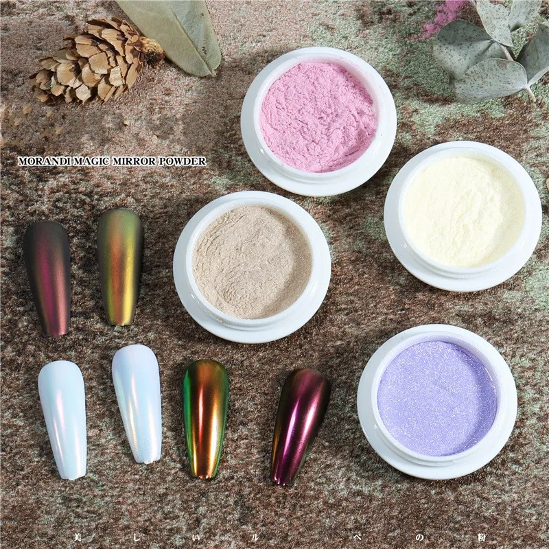 Morandi Magic Mirror Powder Chameleon Magic Mirror Mehl Superfine Nail Magic Mirror Powder Maniküre Nail Art Dekoration