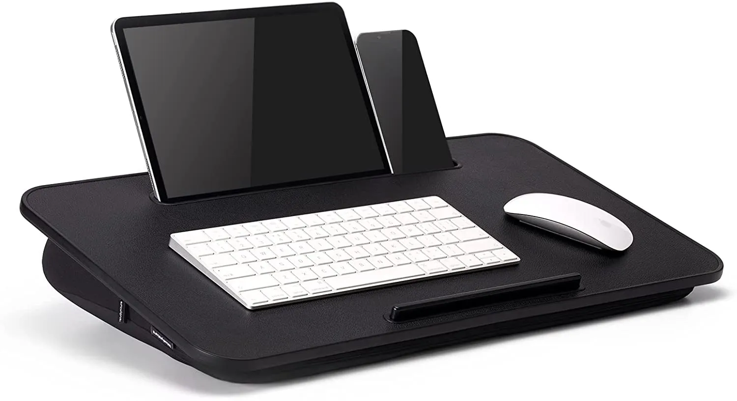 PORTABLE LAP DESK LAPTOP TRAY WITH PILLOW CUSHION MOUSE PAD PHONE TABLET  SLOT