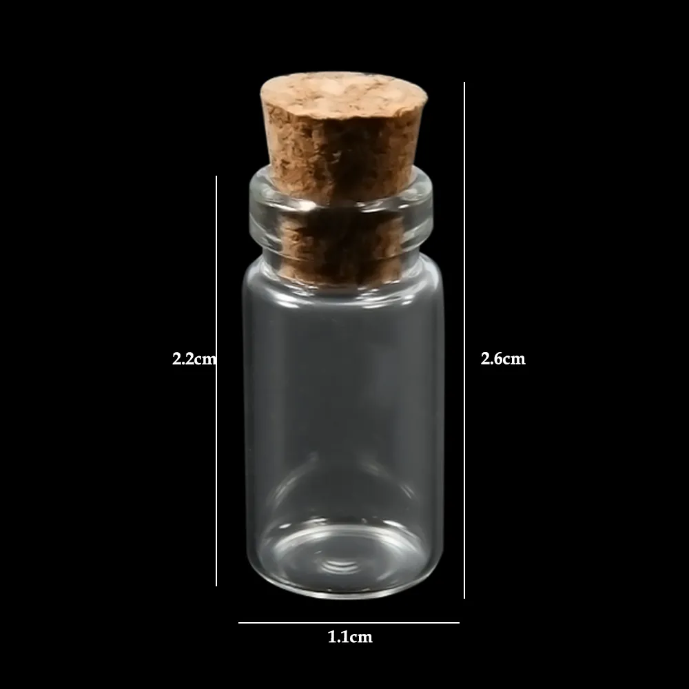 10pcs Mini Small Glass Bottles with Clear Cork Stopper Jars Tiny Wedding Vials Message Favor Containers Jewelry