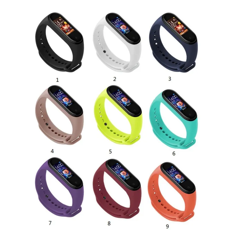 Para Xiaomi Mi Band 3 4 Substitui￧￣o de silicone Sport Sport Wrist Men Men Men Men Rel￳gios Smart Substitui