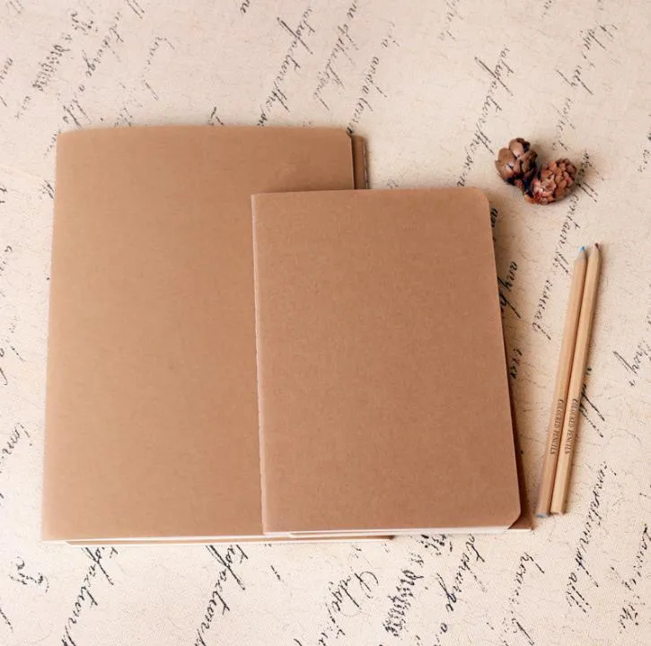 Big Sale!!!A5 Kraft Notebook paper products Workbook Diary Office & School Notebook Soft Cowhide Vintage Copybook Daily Memos SN4855