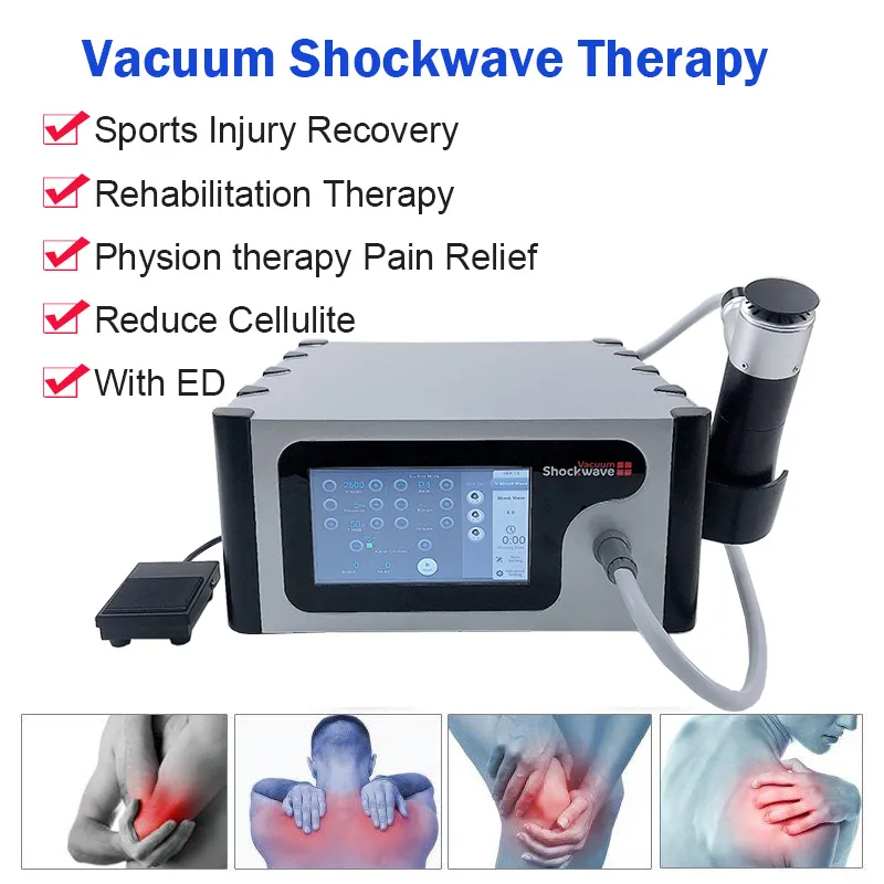 Equipamento fisioterapia extracorpórea de onda de vácuo extracorpóreo Equipamento de reabilitação da reabilitação da junta Relevo Shockwave Máquina de controle de peso