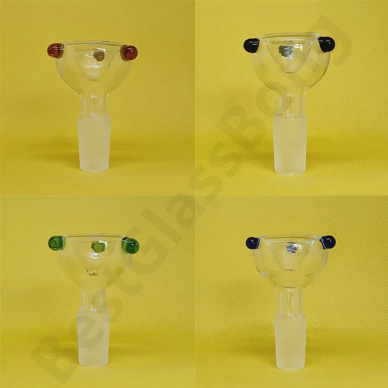 DHL 14mm Male Funnel Glass Bowl Pieces Hookah Filter Joint Adaptor Rig Handle Quartz Nail Accessories For Beaker Bong Water Pipes