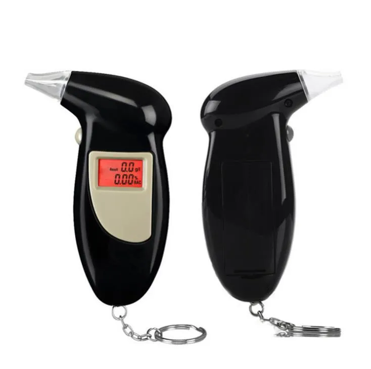 Digital Alkohol Tester Portable LCD Dispaly Arefalyzers Analyzer Polis Alert Breathalyser Munstycke Enhet för bil och hem
