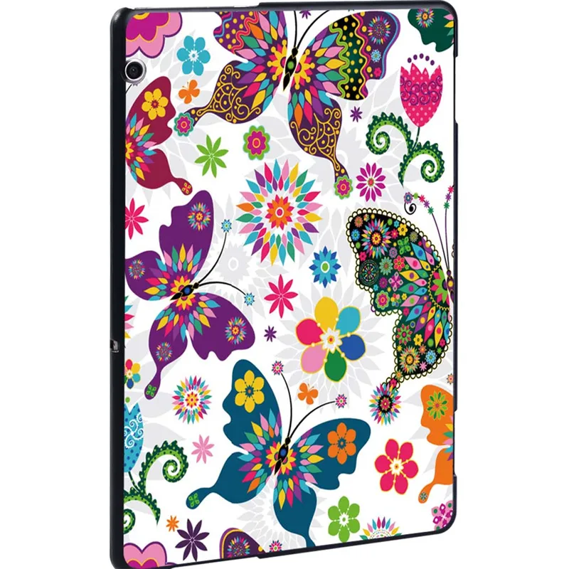 PU Couro Colorido Animal Flores Tablet Case para Huawei MediaPad M5 10.8 Pintado Borboleta Coruja Paris Wallet Flip Capa