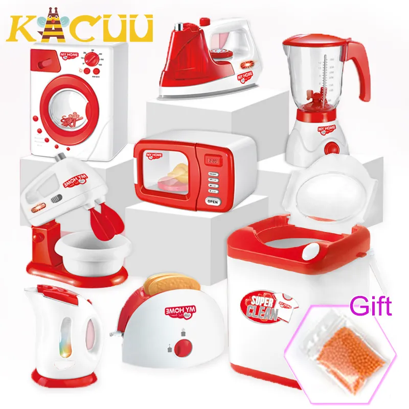 Crianças Cozinha Brinquedos Simulação Casa Eletrodomésticos Miniatura Finja Toy Set Blender Cafeteira Máquina Brinquedos Para Crianças Crianças Presente LJ201009