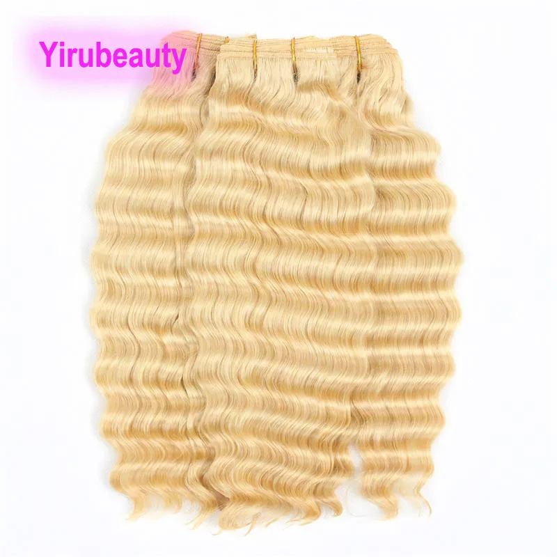 Indian Human Hair Extensions Blonde 10 Bundels Yirubeauty Deep Wave Bundel Groothandel Tien stukken 10-30 inch 613#