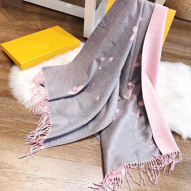 Women high quality Pashmina Stole Autumn winter wool scarf Soft warm Thick Tassel Letter Scarf Luxurys Rectangle printed Shawl With Box